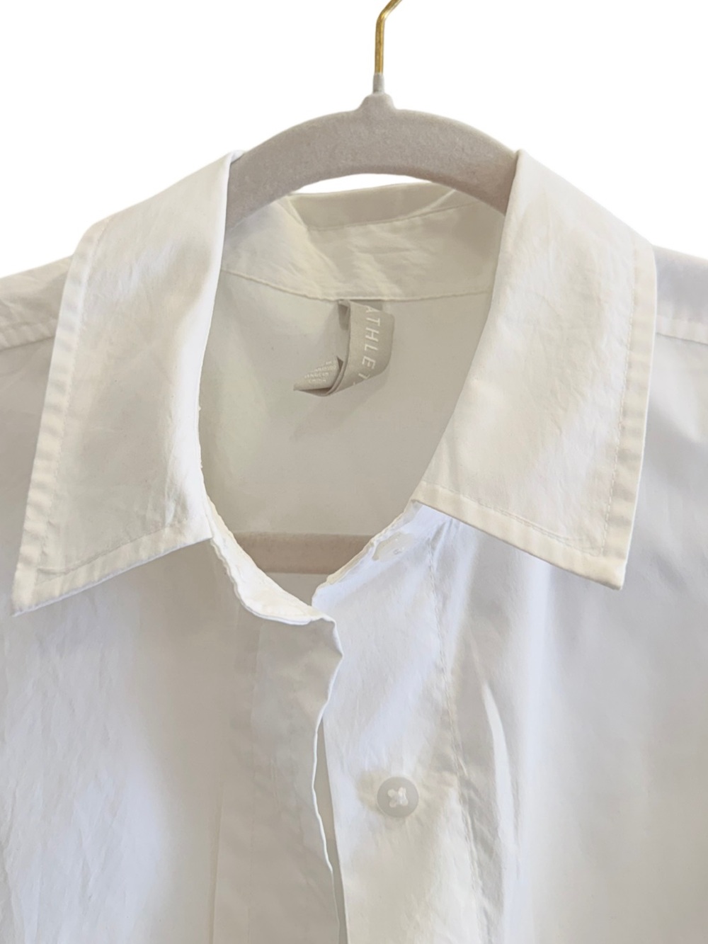 ATHLETA Performance Poplin Oversized Button Down Shirt White Size Medium - Picture 4 of 9